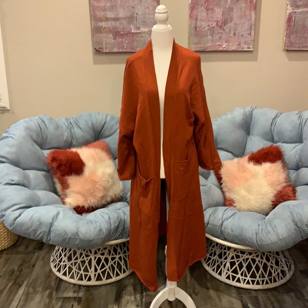 Burnt Orange Knit Cardigan